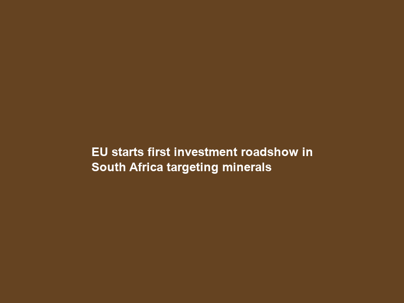 EU starts first investment roadshow in South Africa targeting minerals