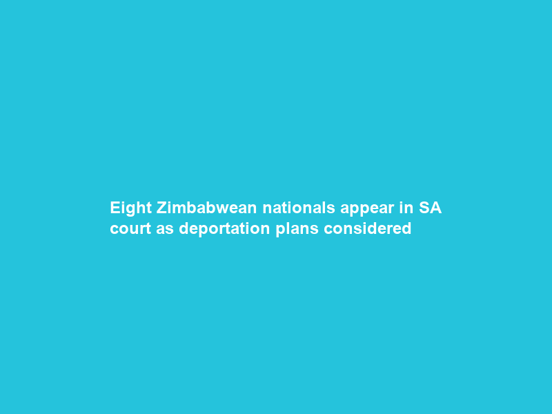 Eight Zimbabwean nationals appear in SA court as deportation plans considered