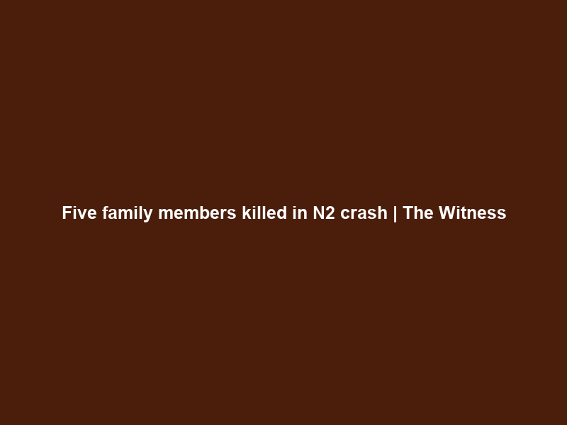 Five family members killed in N2 crash | The Witness