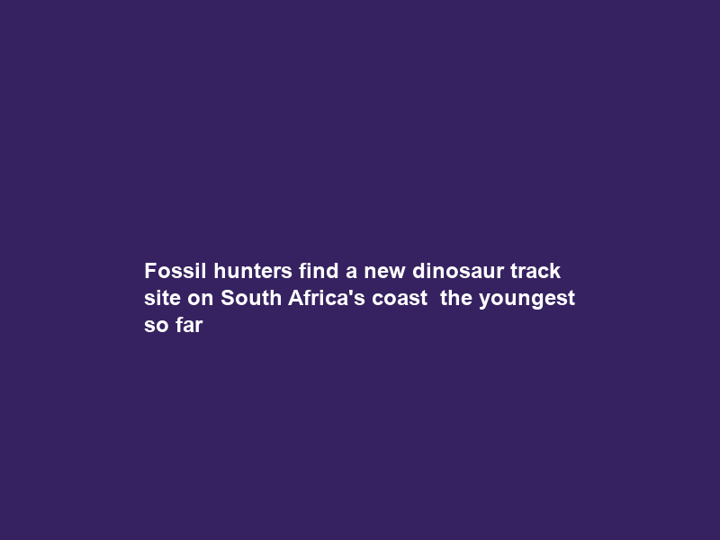 Fossil hunters find a new dinosaur track site on South Africa’s coast – the youngest so far