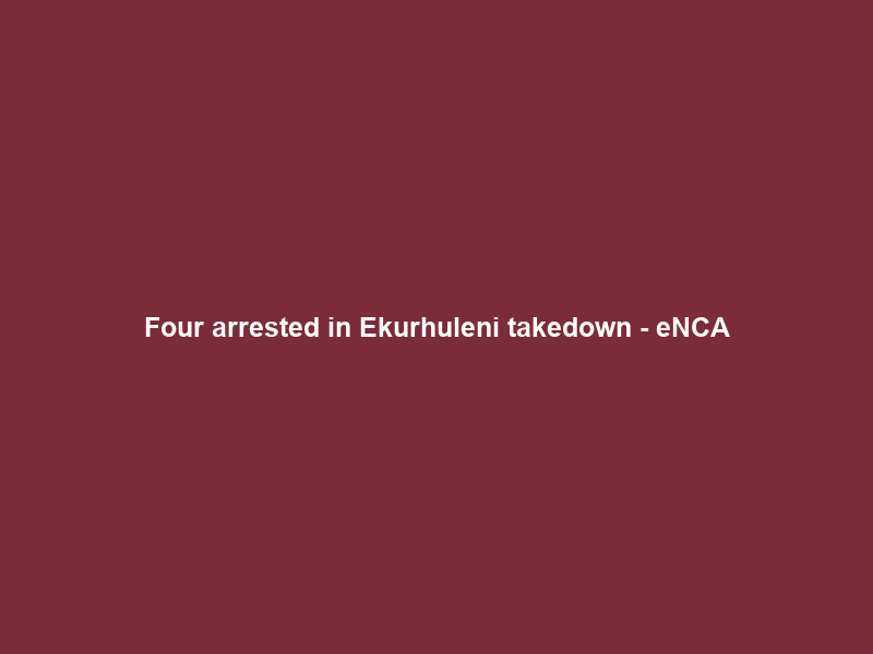 Four arrested in Ekurhuleni takedown – eNCA