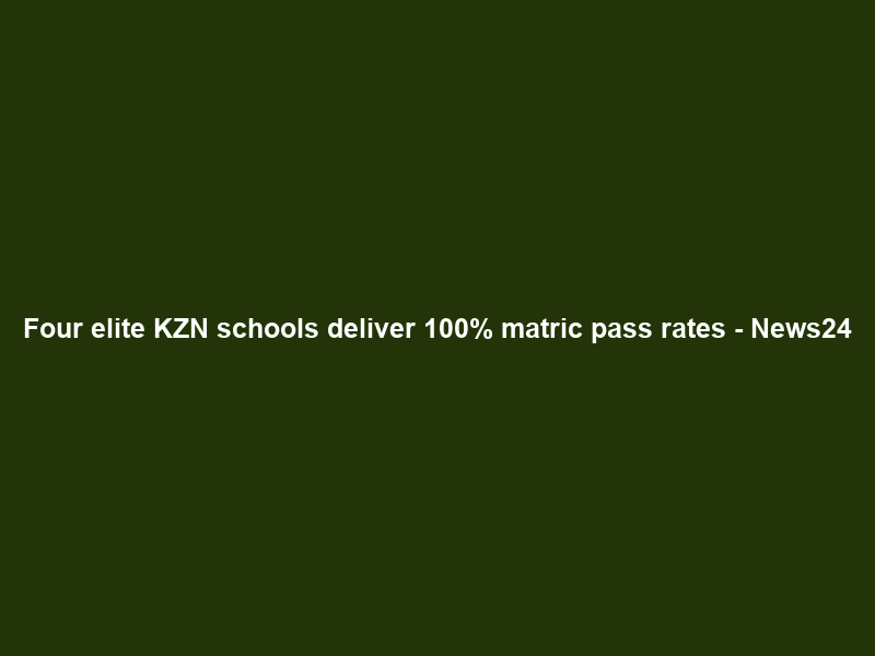 Four elite KZN schools deliver 100% matric pass rates – News24
