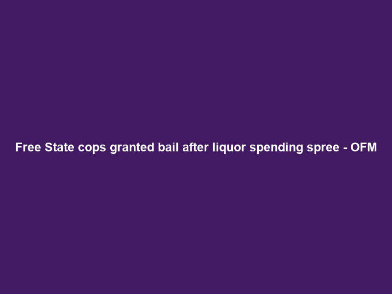 Free State cops granted bail after liquor spending spree – OFM