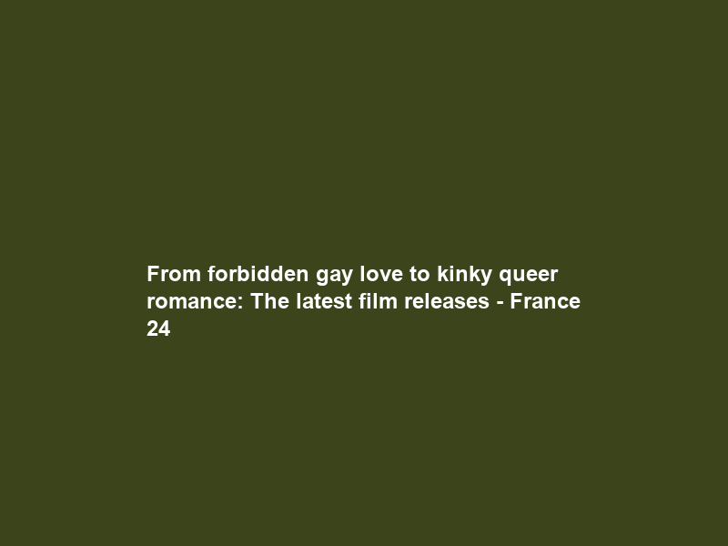 From forbidden gay love to kinky queer romance: The latest film releases – France 24