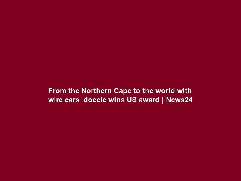 From the Northern Cape to the world with wire cars – doccie wins US award | News24