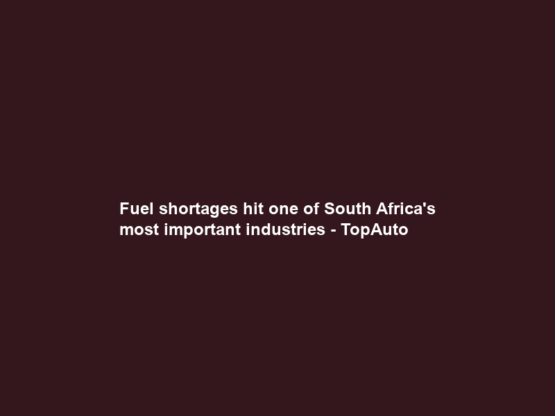 Fuel shortages hit one of South Africa’s most important industries – TopAuto