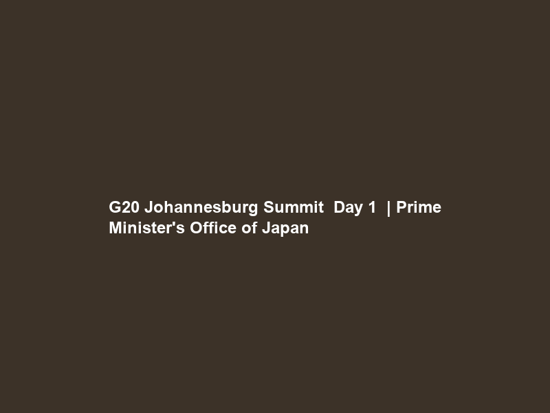 G20 Johannesburg Summit – Day 1 – | Prime Minister’s Office of Japan