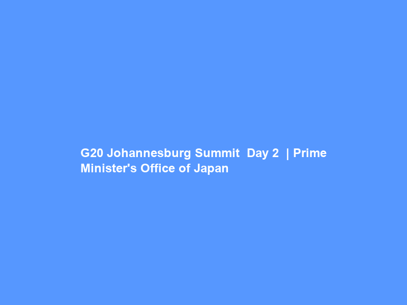 G20 Johannesburg Summit – Day 2 – | Prime Minister’s Office of Japan