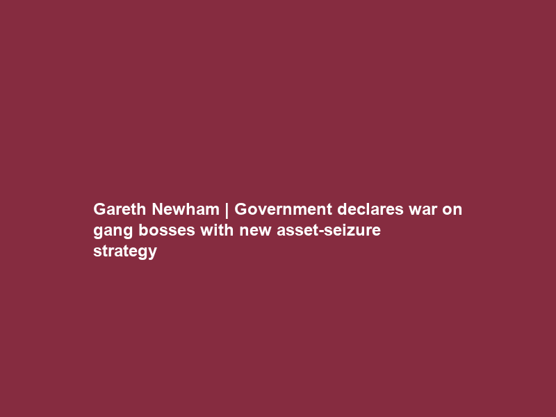 Gareth Newham | Government declares war on gang bosses with new asset-seizure strategy