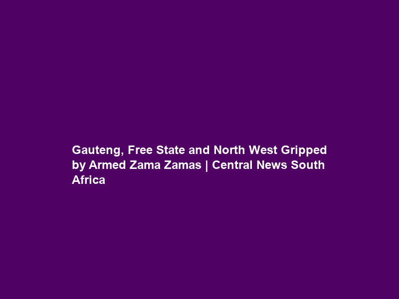 Gauteng, Free State and North West Gripped by Armed Zama Zamas | Central News South Africa