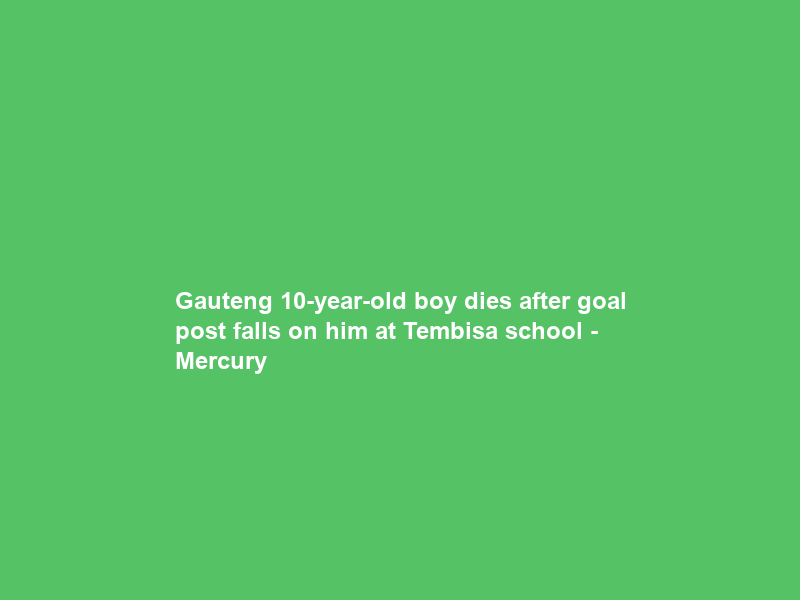 Gauteng 10-year-old boy dies after goal post falls on him at Tembisa school – Mercury