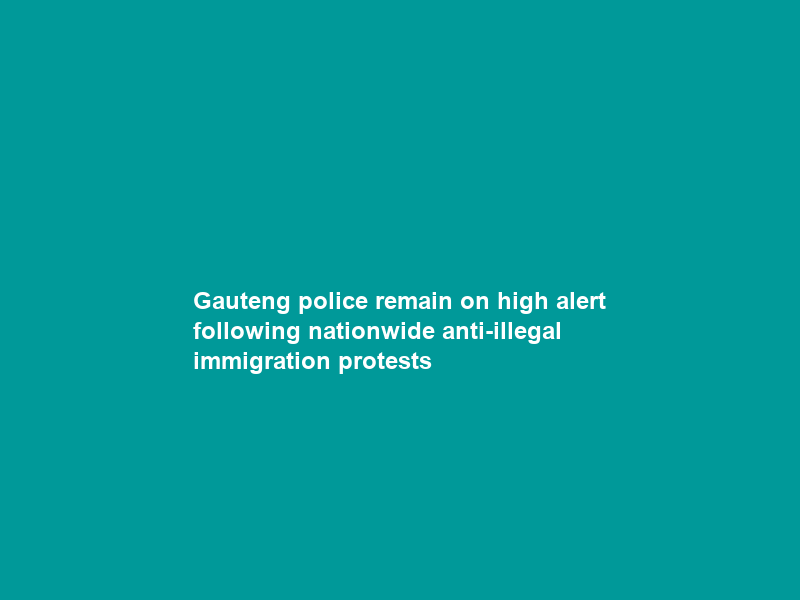 Gauteng police remain on high alert following nationwide anti-illegal immigration protests