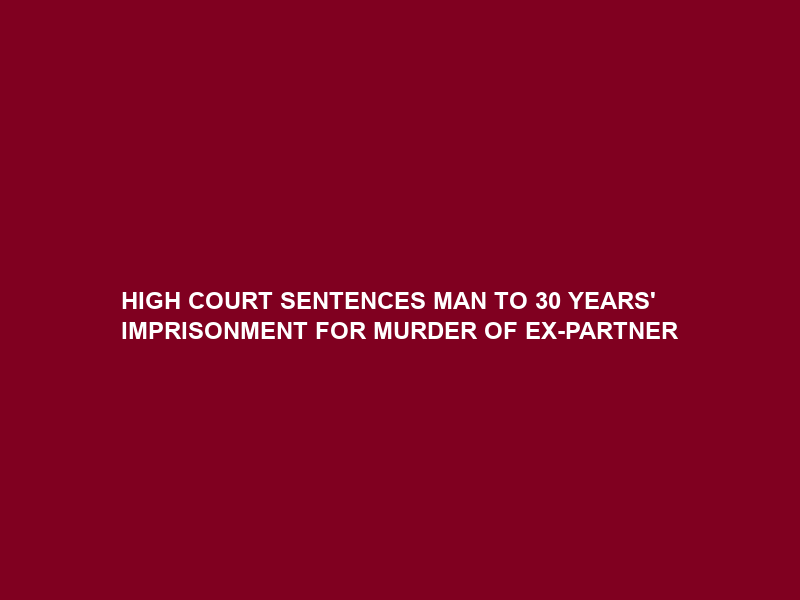 HIGH COURT SENTENCES MAN TO 30 YEARS’ IMPRISONMENT FOR MURDER OF EX-PARTNER