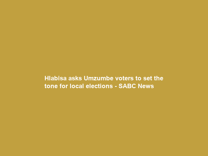 Hlabisa asks Umzumbe voters to set the tone” for local elections – SABC News