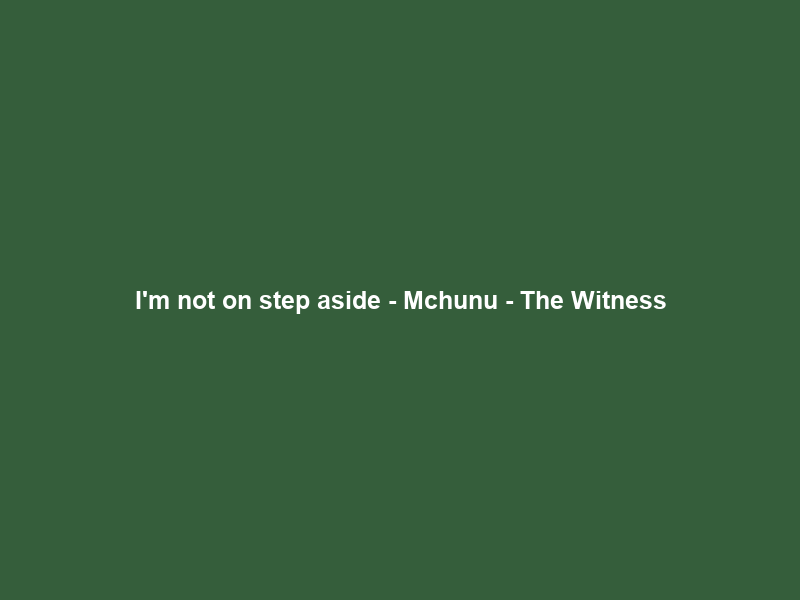 I’m not on step aside – Mchunu – The Witness