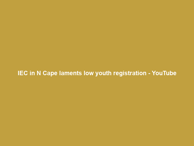 IEC in N Cape laments low youth registration – YouTube