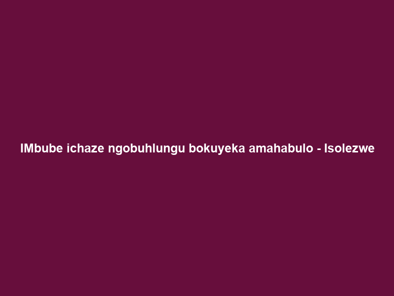 IMbube ichaze ngobuhlungu bokuyeka amahabulo – Isolezwe
