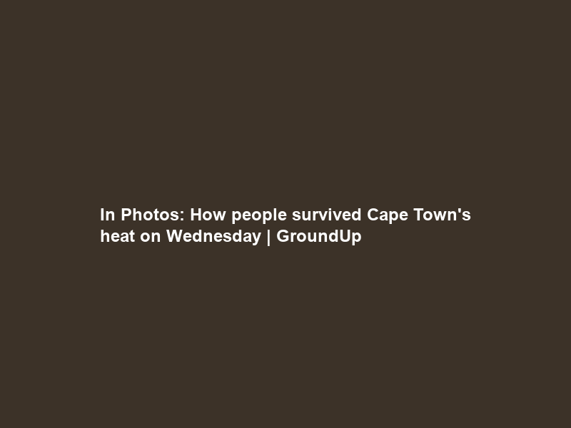 In Photos: How people survived Cape Town’s heat on Wednesday | GroundUp