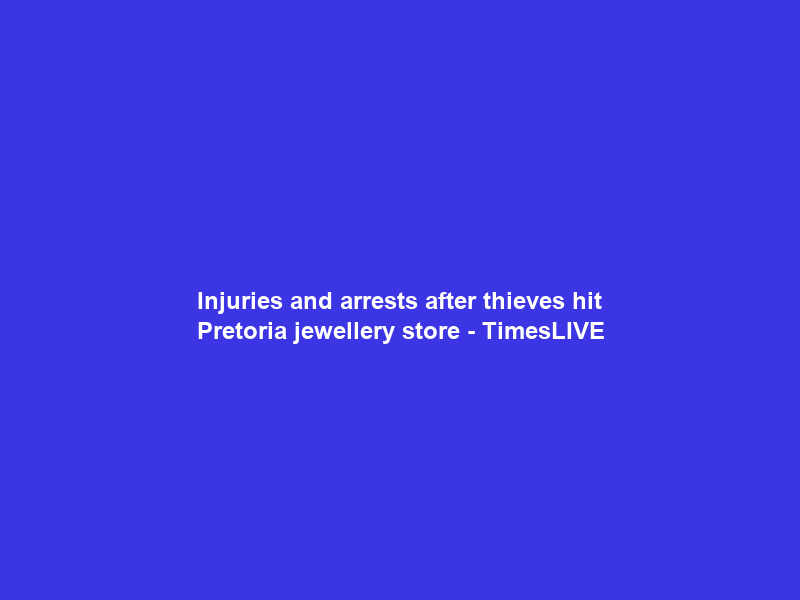 Injuries and arrests after thieves hit Pretoria jewellery store – TimesLIVE
