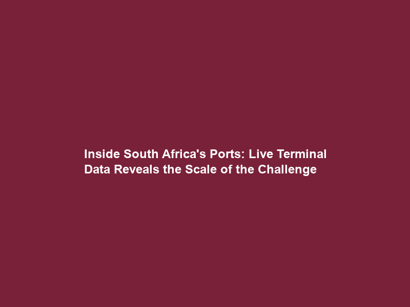Inside South Africa’s Ports: Live Terminal Data Reveals the Scale of the Challenge