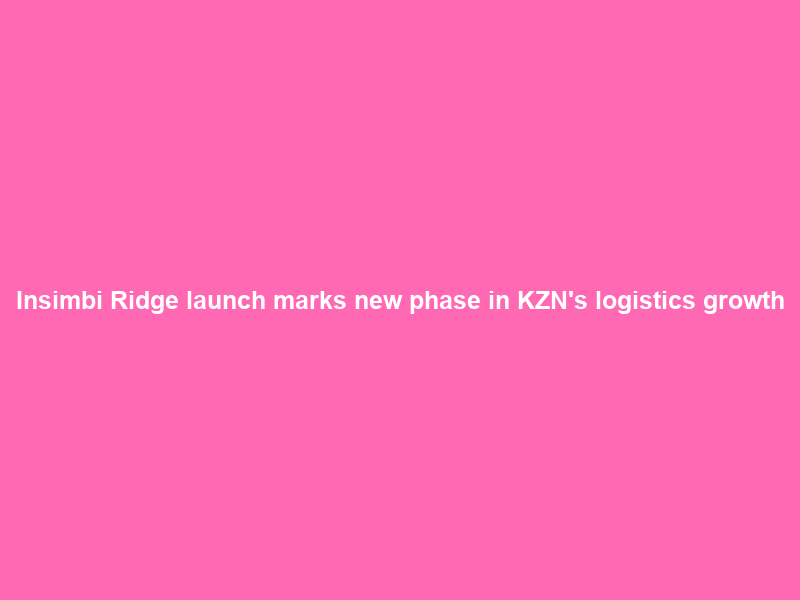 Insimbi Ridge launch marks new phase in KZN’s logistics growth
