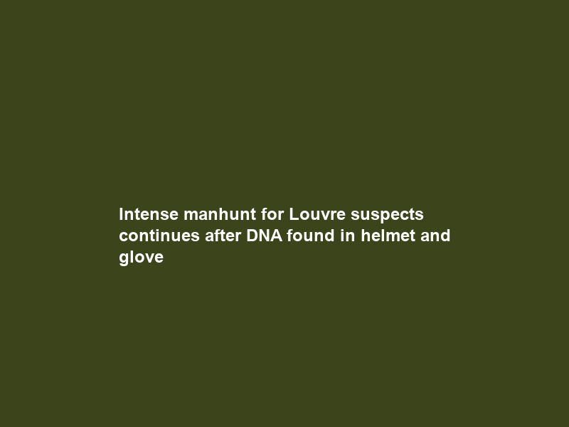 Intense manhunt for Louvre suspects continues after DNA found in helmet and glove