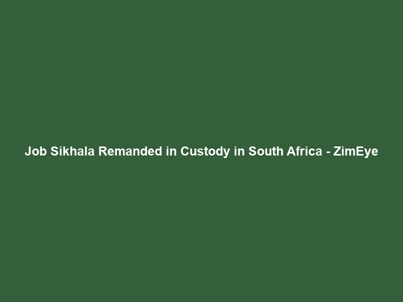 Job Sikhala Remanded in Custody in South Africa – ZimEye