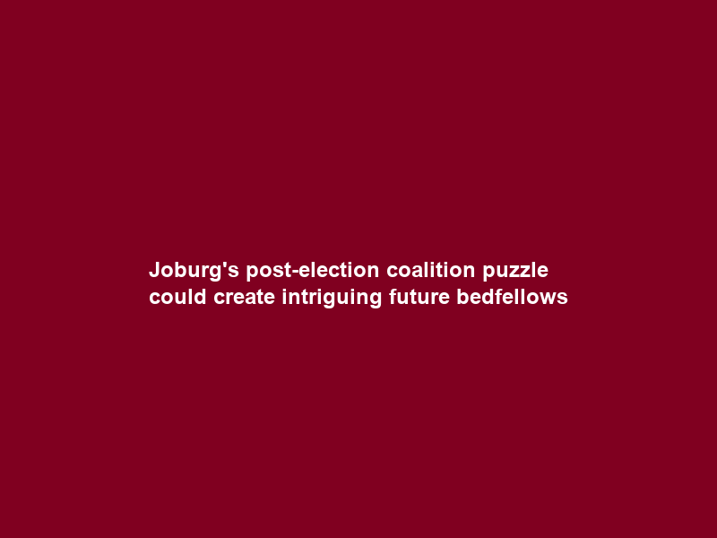 Joburg’s post-election coalition puzzle could create intriguing future bedfellows