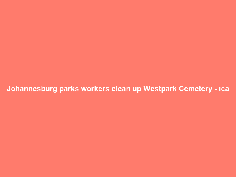 Johannesburg parks workers clean up Westpark Cemetery – ica