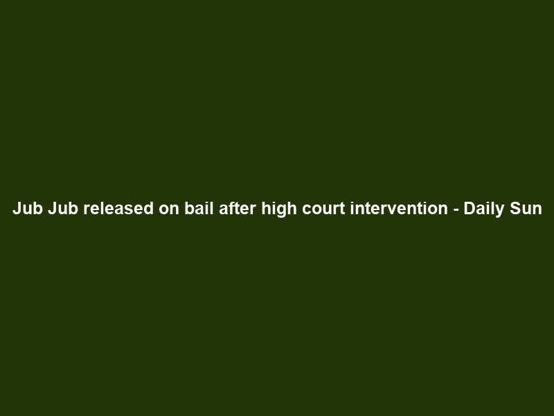 Jub Jub released on bail after high court intervention – Daily Sun