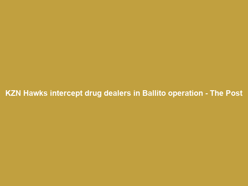 KZN Hawks intercept drug dealers in Ballito operation – The Post