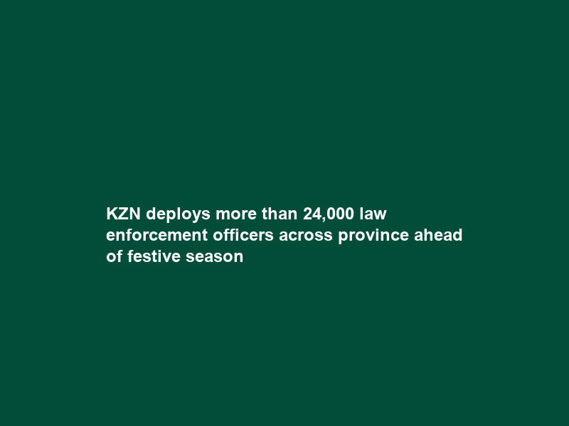 KZN deploys more than 24,000 law enforcement officers across province ahead of festive season