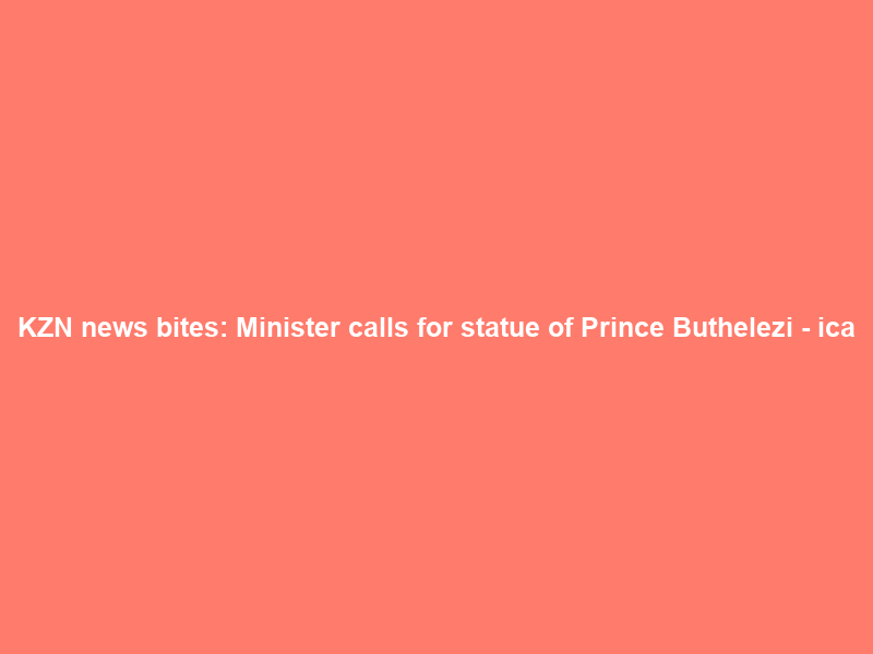 KZN news bites: Minister calls for statue of Prince Buthelezi – ica