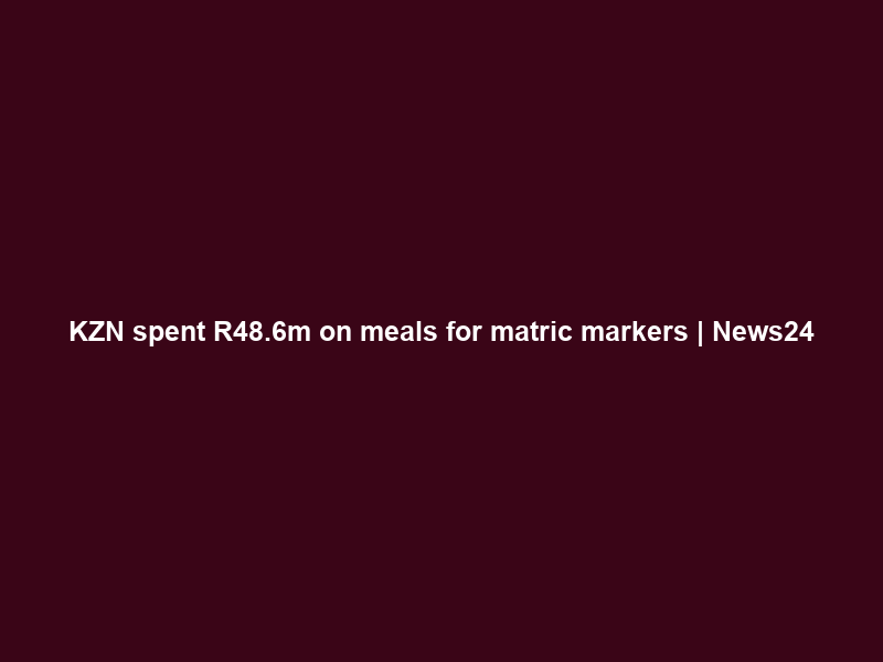 KZN spent R48.6m on meals for matric markers | News24