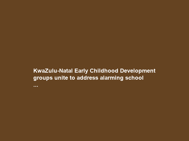 KwaZulu-Natal Early Childhood Development groups unite to address alarming school …