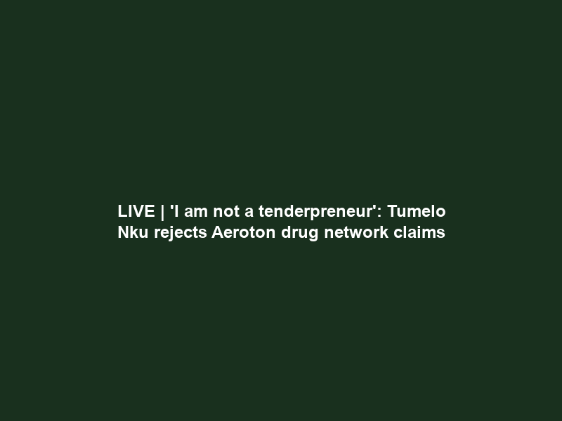 LIVE | ‘I am not a tenderpreneur’: Tumelo Nku rejects Aeroton drug network claims