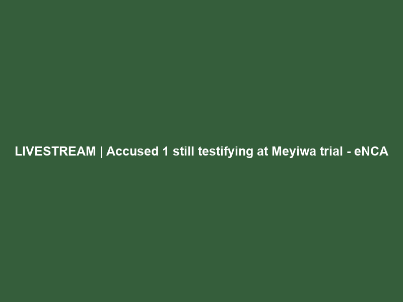 LIVESTREAM | Accused 1 still testifying at Meyiwa trial – eNCA