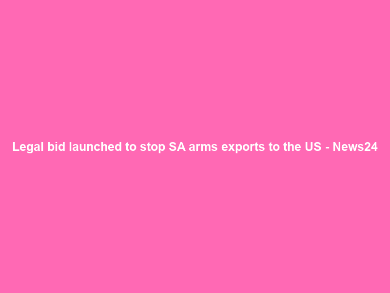 Legal bid launched to stop SA arms exports to the US – News24