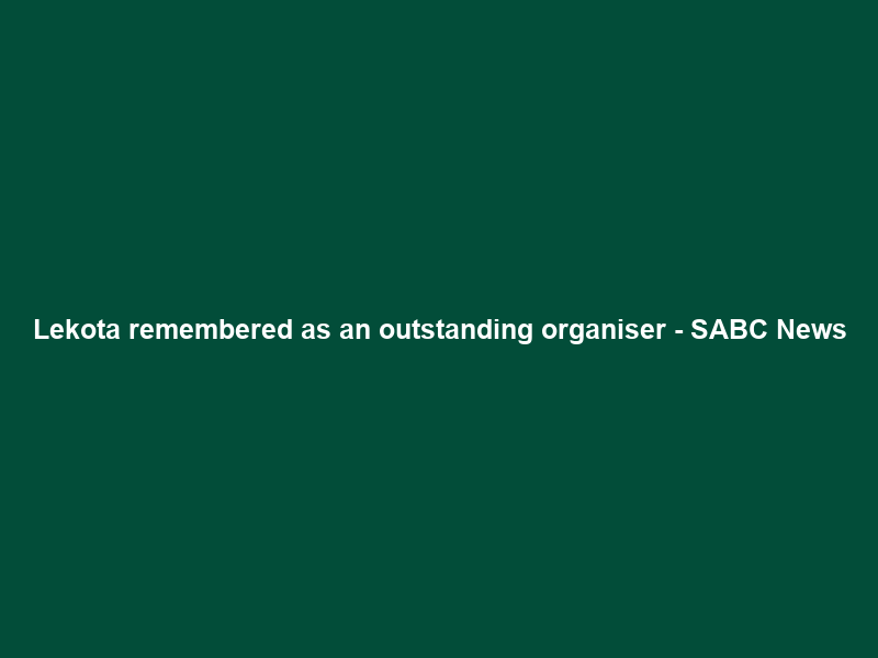 Lekota remembered as an outstanding organiser – SABC News