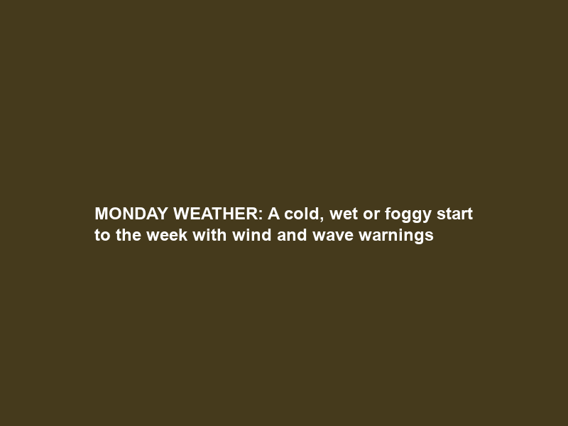 MONDAY WEATHER: A cold, wet or foggy start to the week with wind and wave warnings
