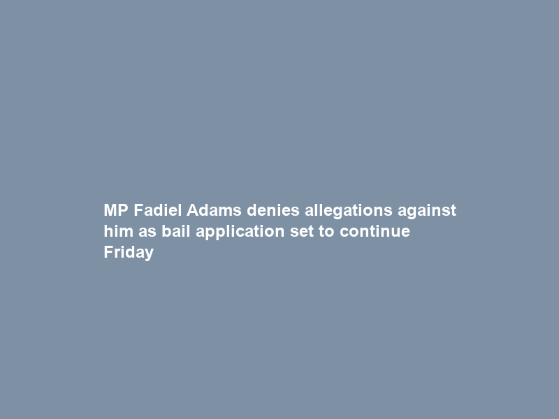 MP Fadiel Adams denies allegations against him as bail application set to continue Friday