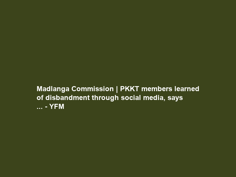 Madlanga Commission | PKKT members learned of disbandment through social media, says … – YFM