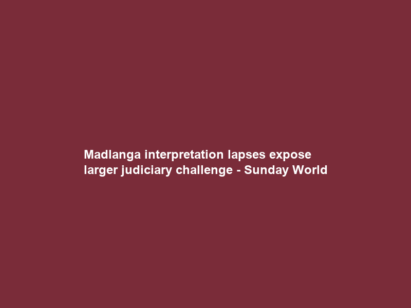 Madlanga interpretation lapses expose larger judiciary challenge – Sunday World