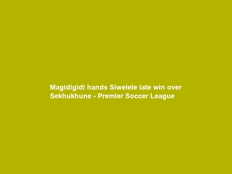 Magidigidi hands Siwelele late win over Sekhukhune – Premier Soccer League