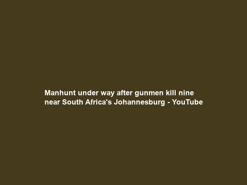 Manhunt under way after gunmen kill nine near South Africa’s Johannesburg – YouTube