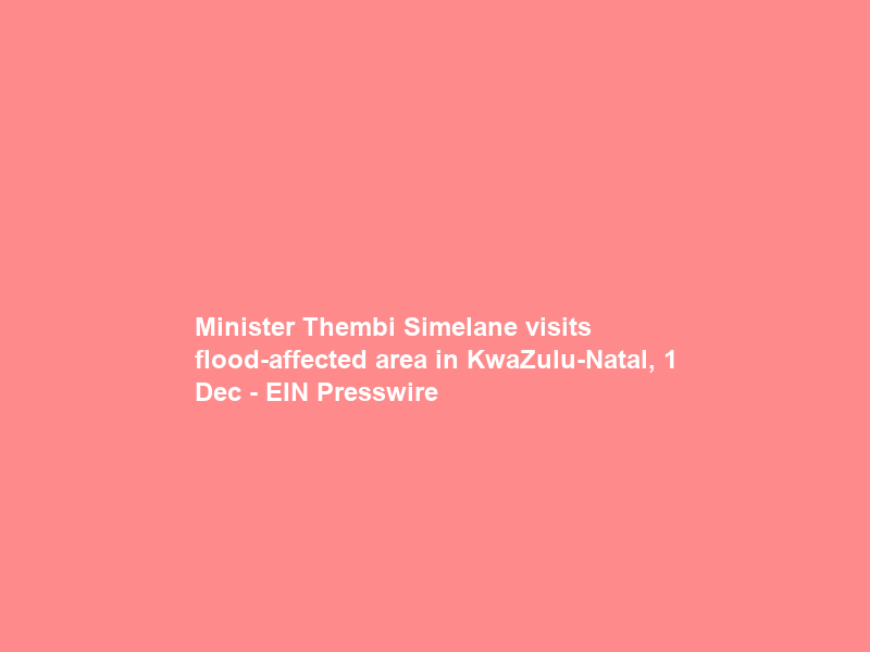 Minister Thembi Simelane visits flood-affected area in KwaZulu-Natal, 1 Dec – EIN Presswire