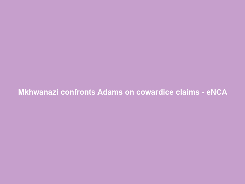 Mkhwanazi confronts Adams on cowardice claims – eNCA
