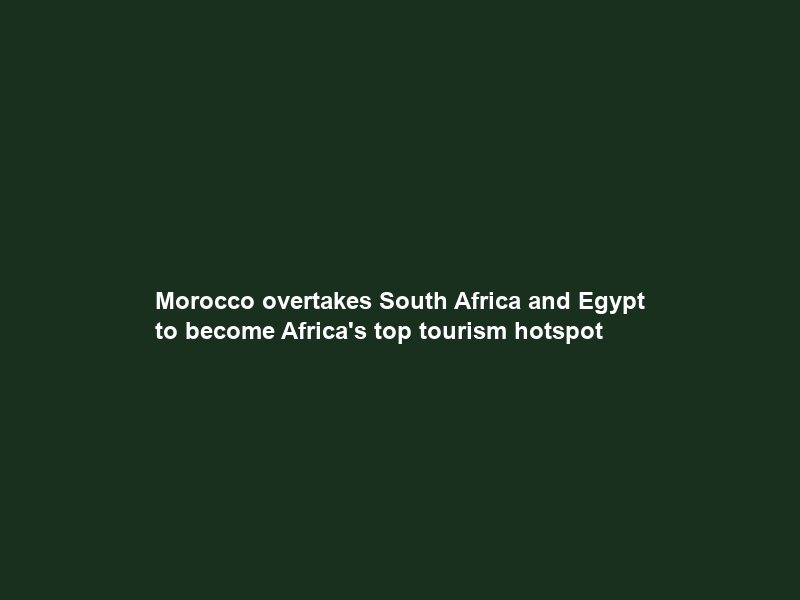 Morocco overtakes South Africa and Egypt to become Africa’s top tourism hotspot