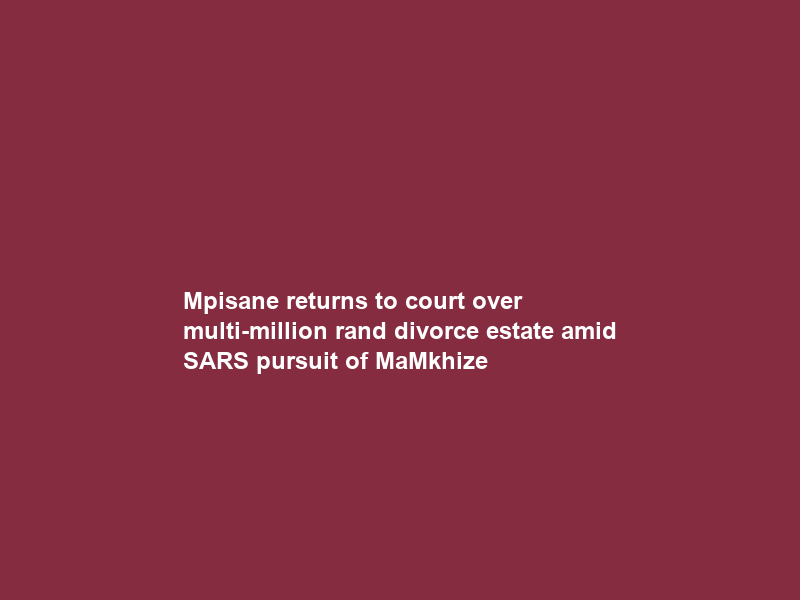 Mpisane returns to court over multi-million rand divorce estate amid SARS pursuit of MaMkhize