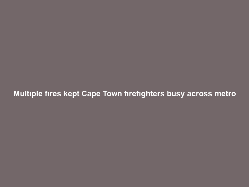 Multiple fires kept Cape Town firefighters busy across metro